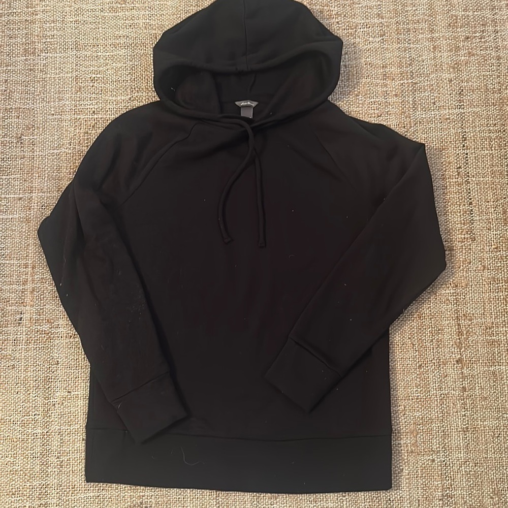 **LAST CALL** Eddie Bauer Hoodie Drawstring Soft Fabric Relaxed Fit Black XS